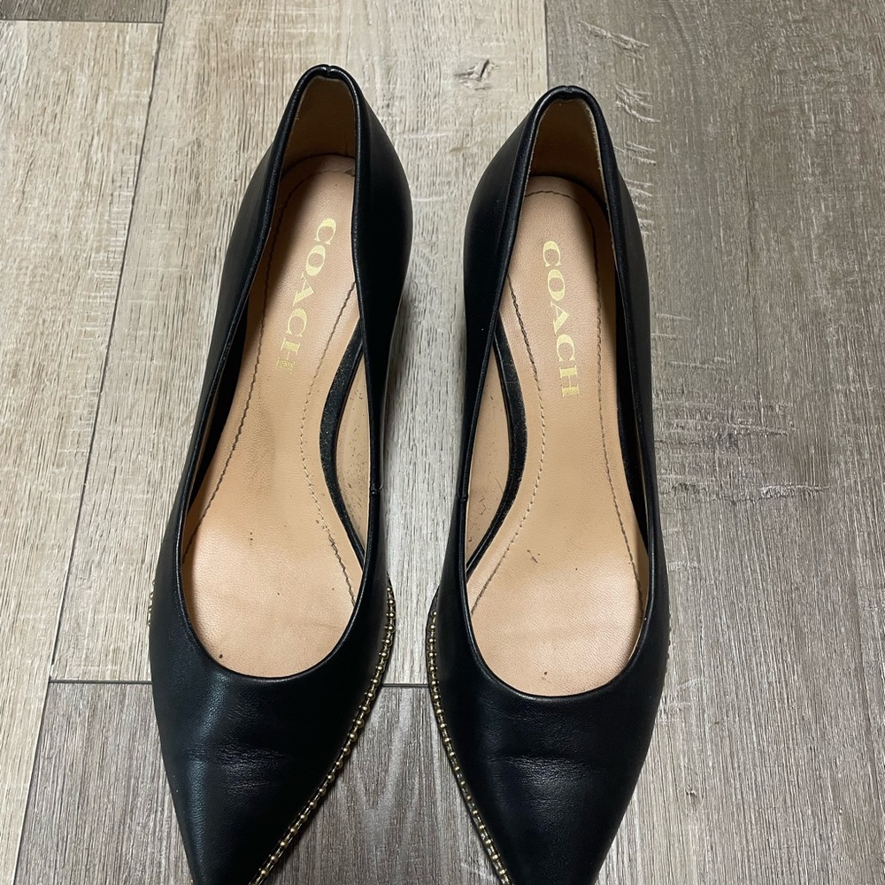 Coach Black Leather Flats Timeless Design